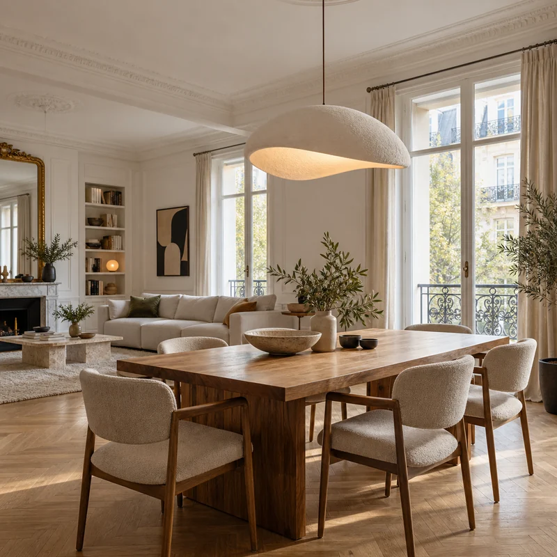 suspension au dessus d une table de repas